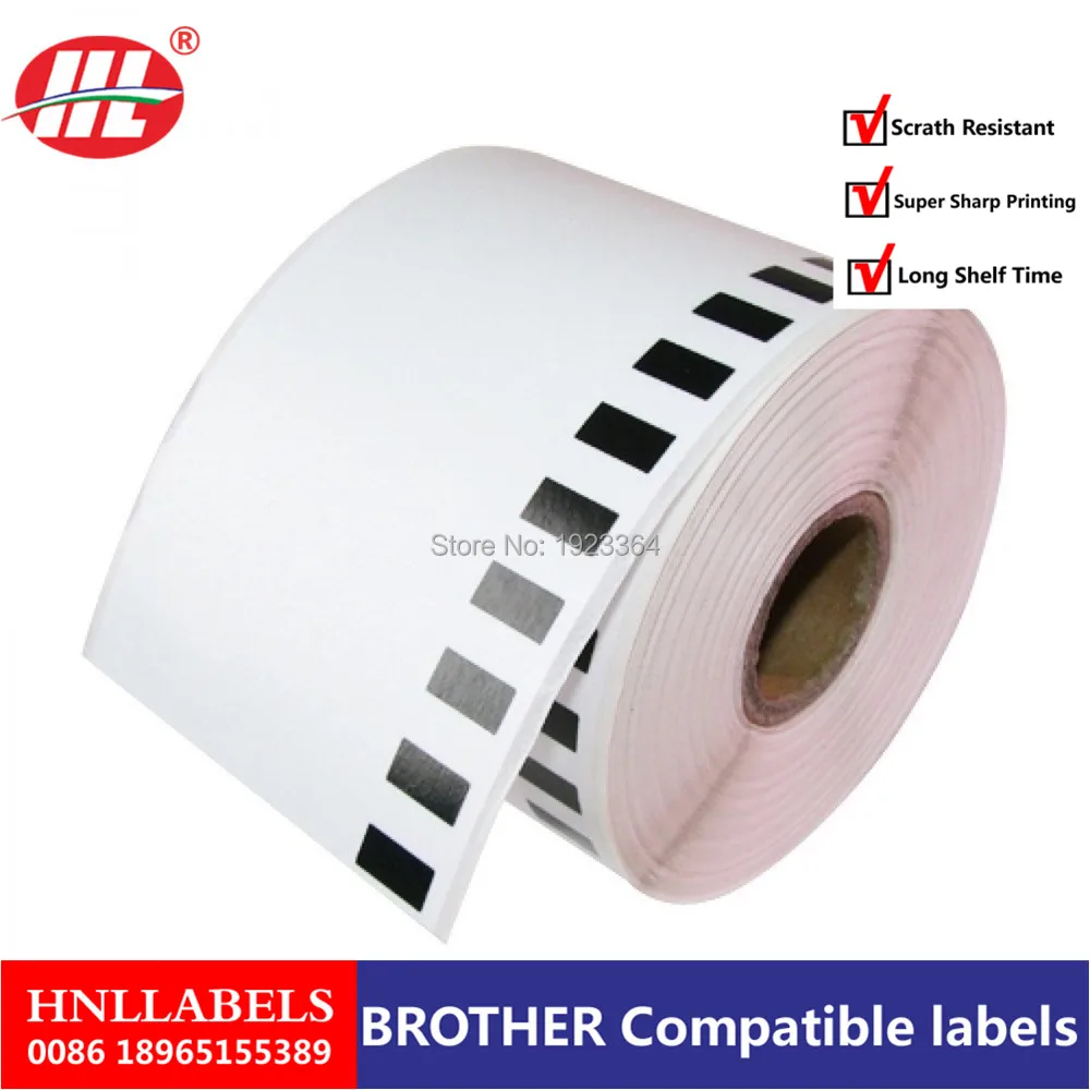 50X Rolls Brother Совместимые Этикетки Dk 22205 62 мм X 30 48 м Непрерывные Dk22205|Самоклеящаяся