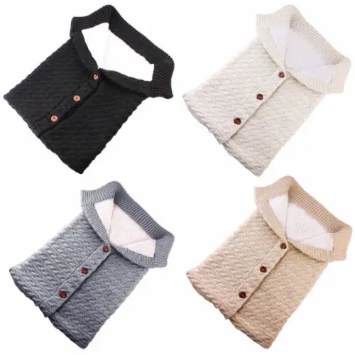 Newborn Baby Blanket Knit Crochet Swaddle Sleeping Bag Stroller Wrap | Дом и сад