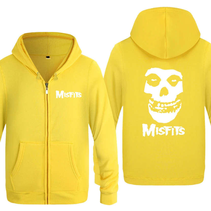 MISFITS панк рок толстовки для любителей музыки мужчин 2018 мужские флисовые на молнии