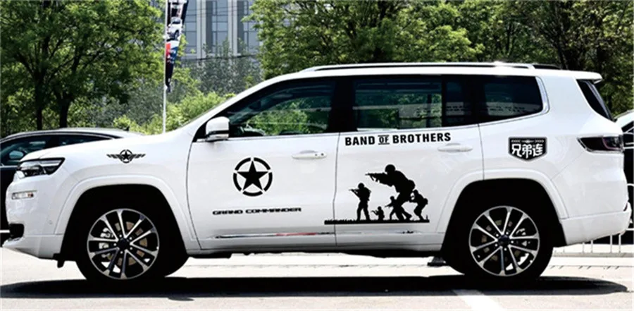 Black Vinyl Film Soldier Brothers Army Style Car Sticker For JEEP SUV | Автомобили и мотоциклы