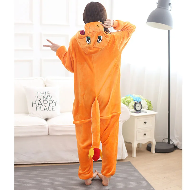 Дропшиппинг Покемон Charizard Onesie Взрослые Женщины Мужчины пижамы с животными из