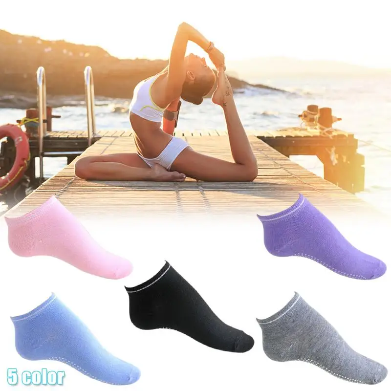 

5 Colors Women Fitness Cotton Gym Sports Socks Non Slip Massage Yoga Pilates Sports Socks For Men&Women Cotton Socks