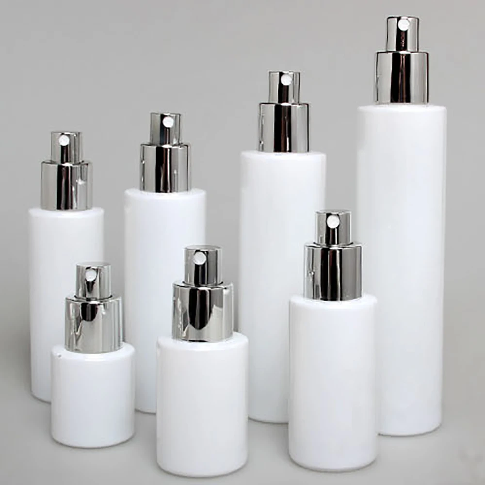 China Suppliers 1 oz glass spray bottle 30ml lotion with pump white small portable makeup perfume skincare | Красота и здоровье