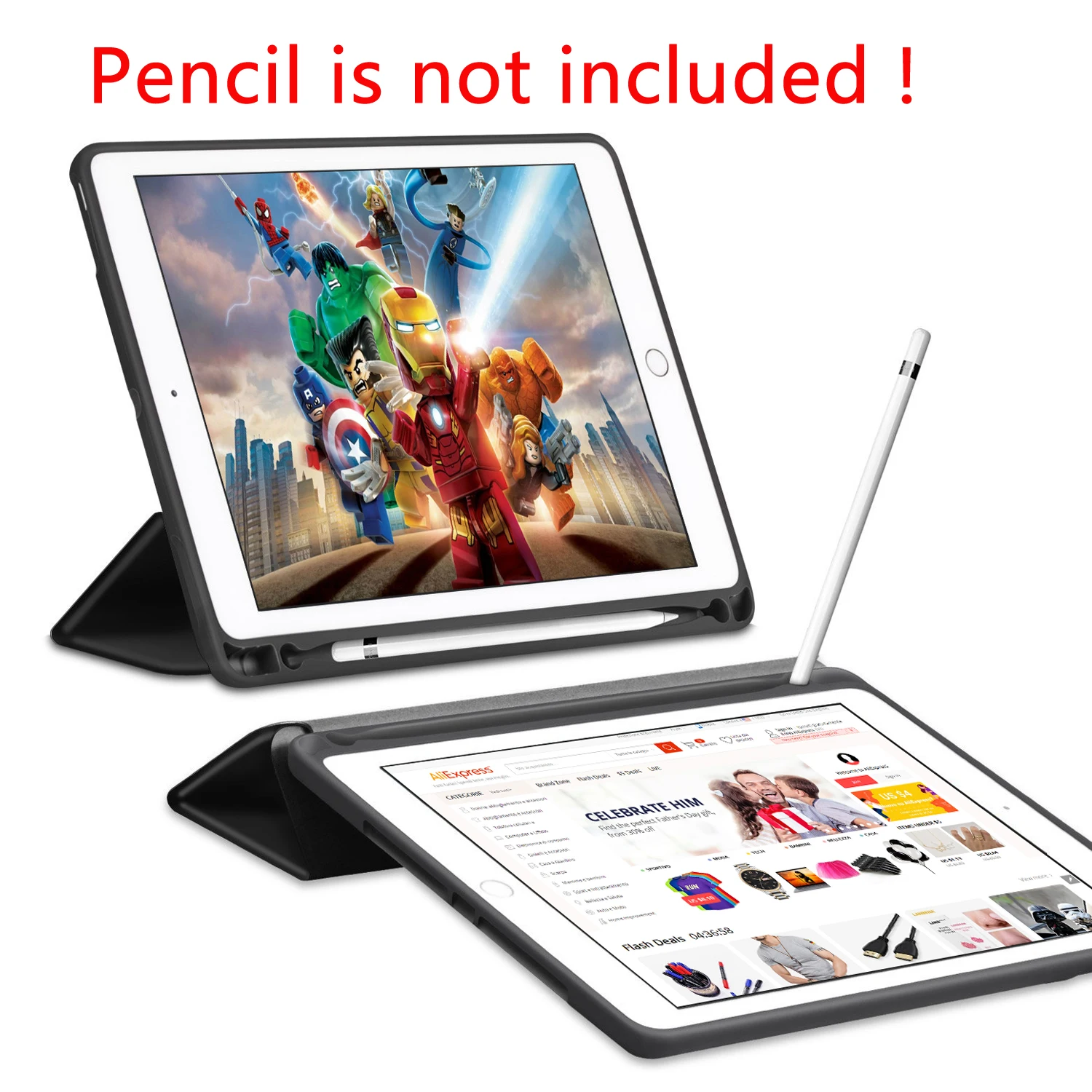 Для iPad Pro 12 9 чехол с карандашом 2018 2017 2015 Премиум PU кожаный мягкий для без ручки |