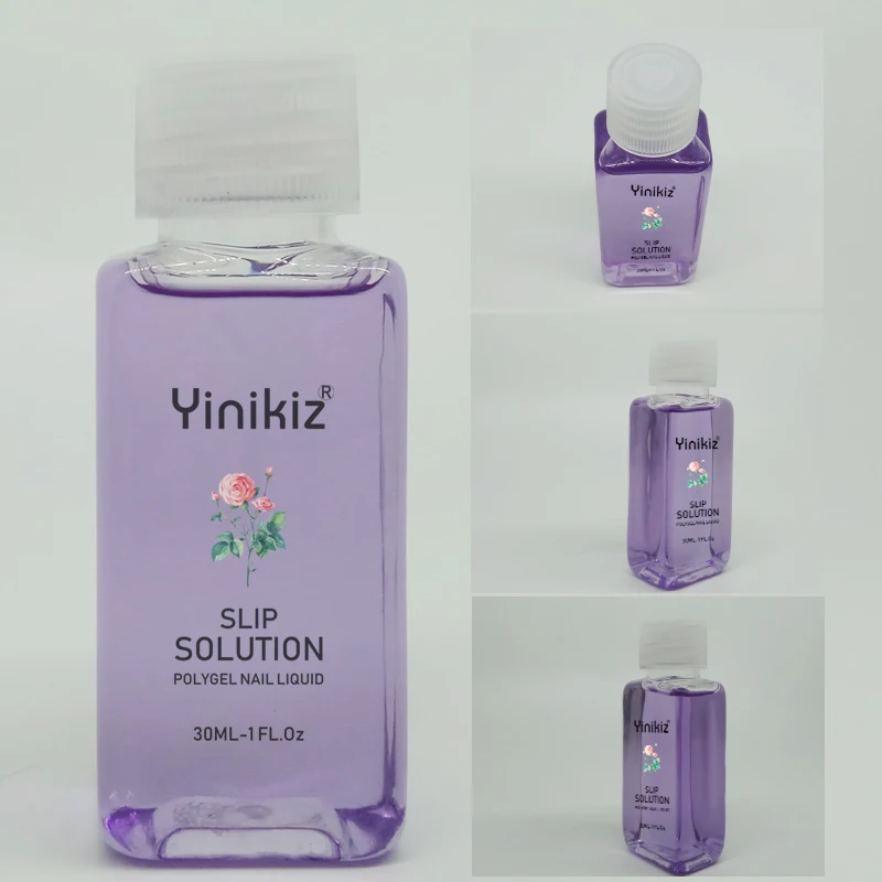 Yinikiz прозрачный фиолетовый цветной жидкий раствор для ногтей полигель