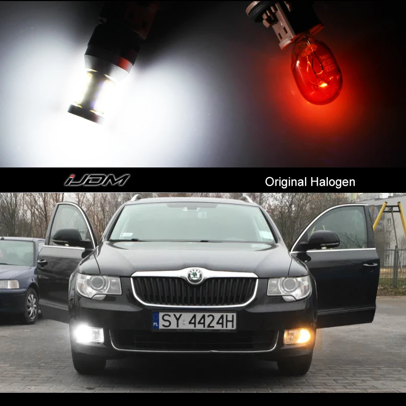 Автомобильные светодиодные лампы iJDM, 12 светодиодный 1156, Canbus OBC S25 BA15S P21W светодиодный светодиодные лампы для Skoda Superb Octavia 2 FL 2011 2012 2013, дневные х... (art.: 7af308727) - 7af308727
