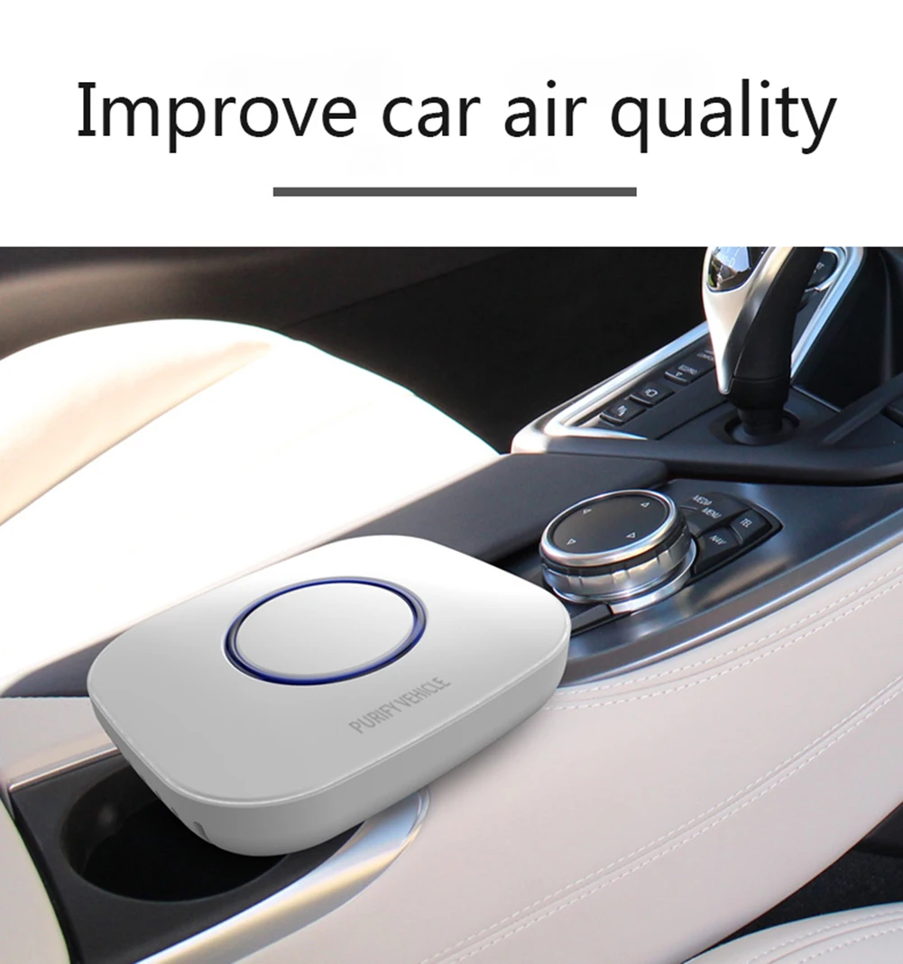 

Portable Negative Ion Air Purifier Smart Car Air Purifier Freshener Ionizer Oxygen Bar Cigarette Smoke Odor Smell Eliminator