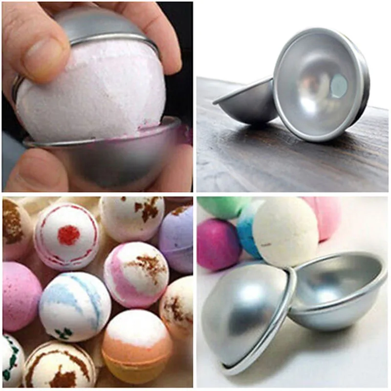 

Cream Cake Pan Tin Baking Pastry Mould 3D Aluminum Alloy Ball Sphere Bath Bomb Mold 4.5 x2cm 5.5 x 2.5cm 6.5 x 3cm Free Shipping