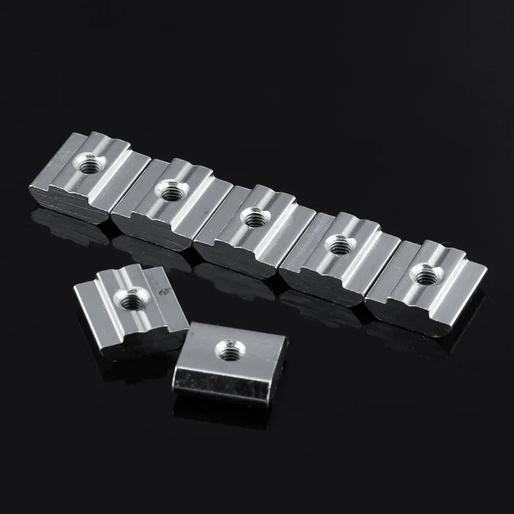 Оптовая продажа 50 шт./компл./M5/M6 T-slot Nut никелированная углеродистая сталь