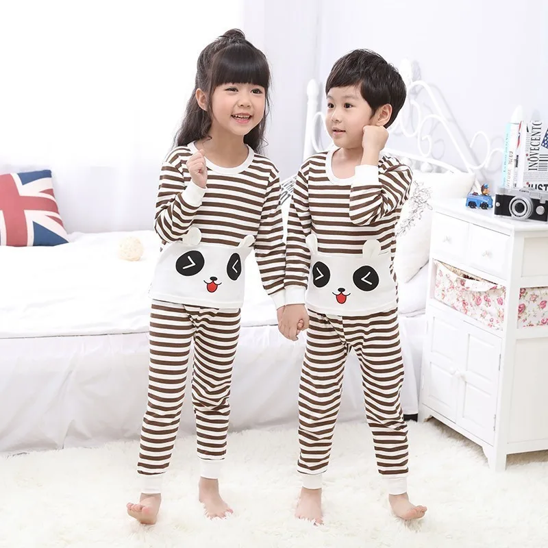 2019 Autumn And Winter Long-sleeved Trousers Boys Girls Pajamas Cotton Thin Section Set Baby Air Conditioning Service |