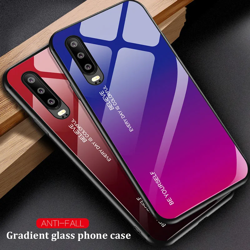 Alesser для huawei P30 Lite градиентный стеклянный чехол телефона Pro устойчивый к царапинам