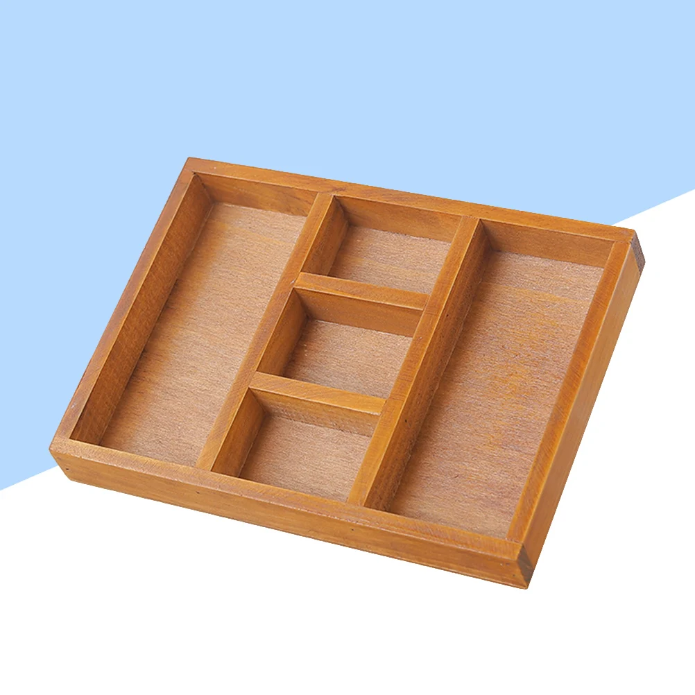 Ящик для хранения деревянная посуда с 5 сетками органайзер косметики держатель