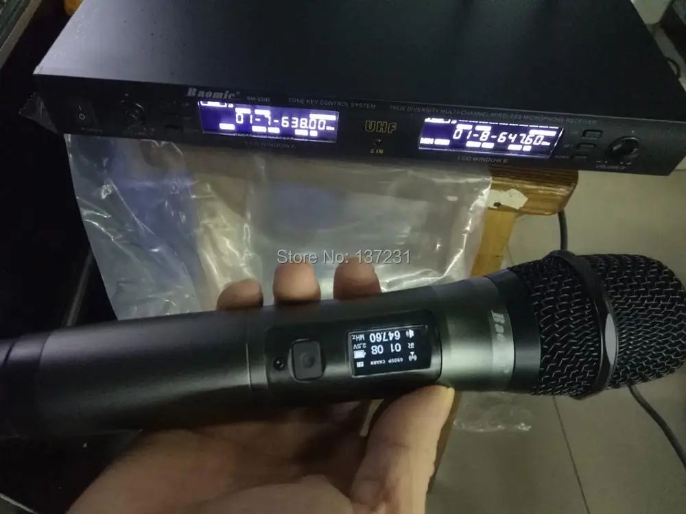 UHF истинное Разнообразие беспроводной микрофон Baomic BM 8500 двойной Ручной для КТВ