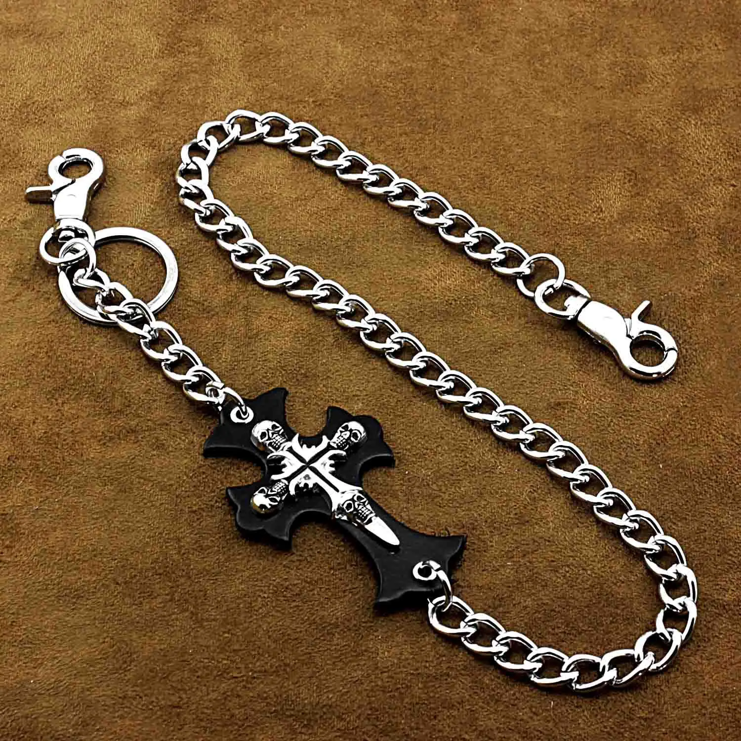 Fashion Punk Hip-hop Trendy leather Belts Waist Chain Male Pants Men women Jeans Silver Metal Clothing Accessories WZ04 | Украшения и