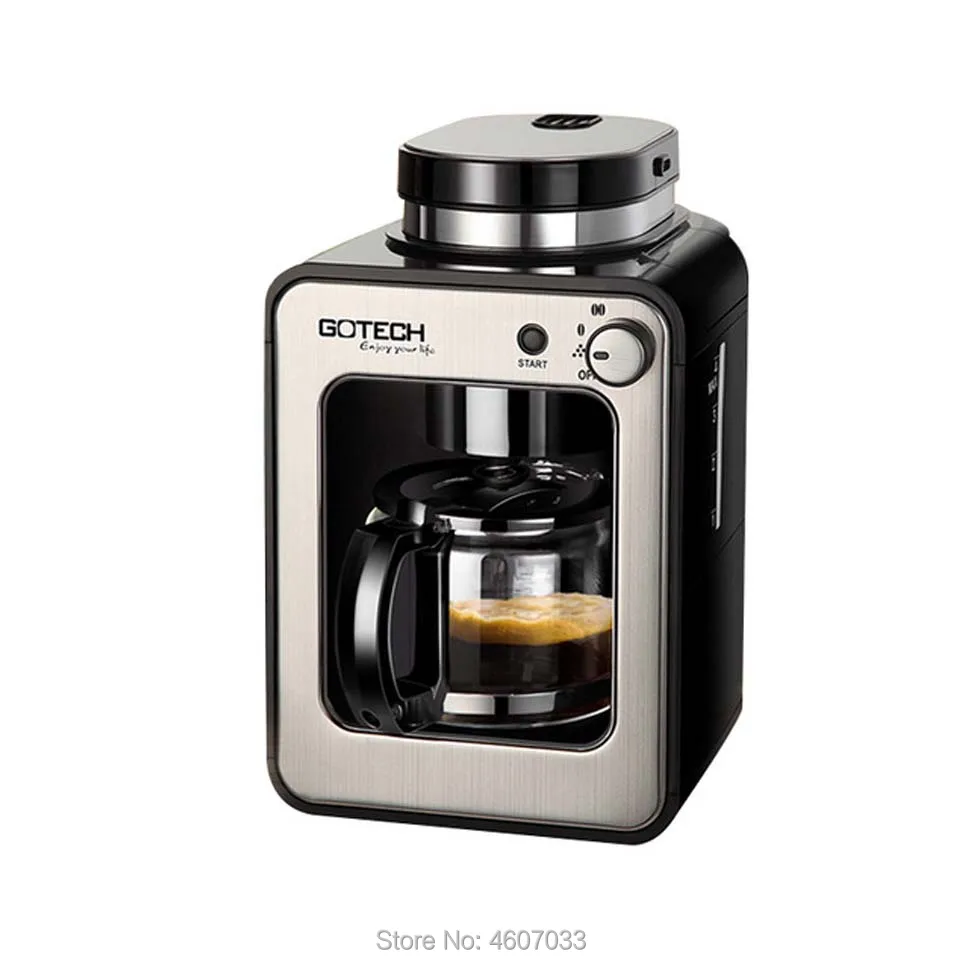 

220v Automatic Coffee Machine Home use Electric American cafe Coffee powder and tea Maker Coffee bean Grinder With Pot