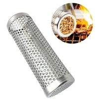 bbq stainless steel perforated mesh smoker pellet tube pipe outdoor cooking barbecue grill smoke filter bacon bube tool 6