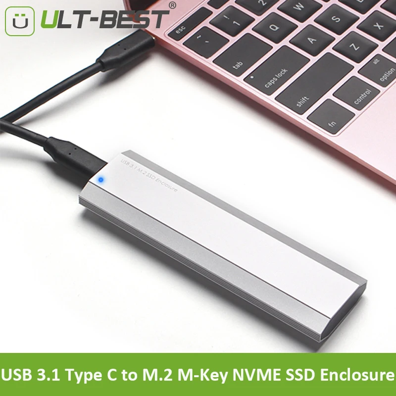 Кабель преобразователь жёсткого диска ult best NVMe PCIe M.2 SSD в USB 3 1 Type C Gen2 10