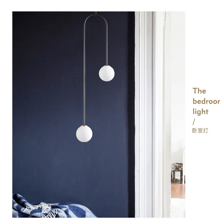 Скандинавские постсовременные ресторанные 2 стеклянные люстры для гостиничной