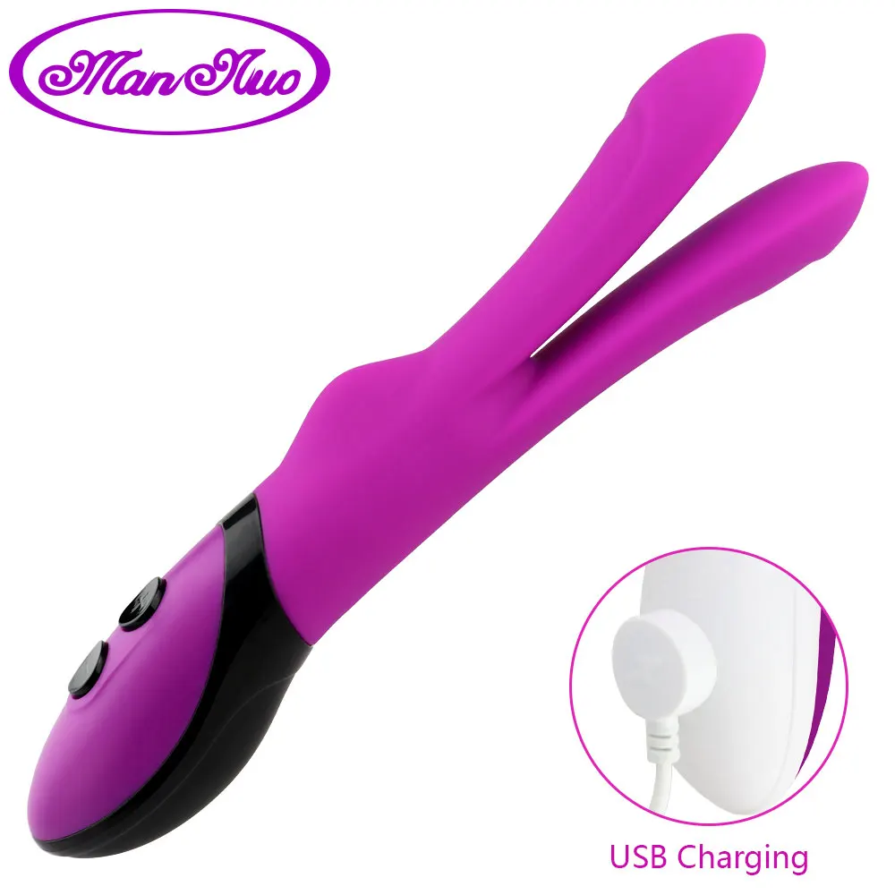 10 скоростей G Spot вибратор для женщин двойной USB Перезаряжаемый y образный