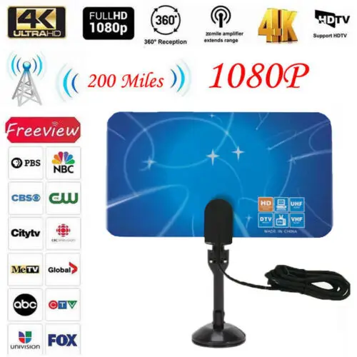 ТВ 200 Миля Диапазон антенны цифровой HD Skylink 4K Крытый HDTV Новый | Электроника