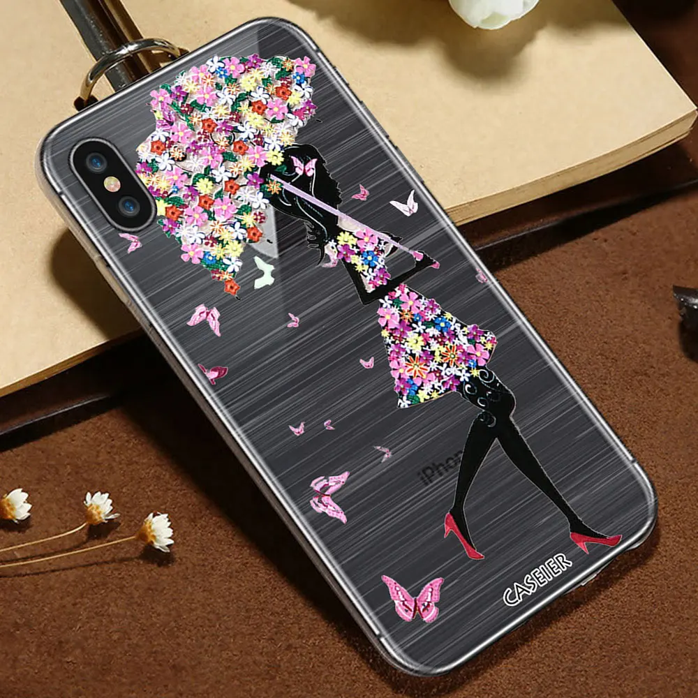CASEIER Дамский чехол для телефона iPhone 7 8 X Мягкий силиконовый из ТПУ Plus сексуальный