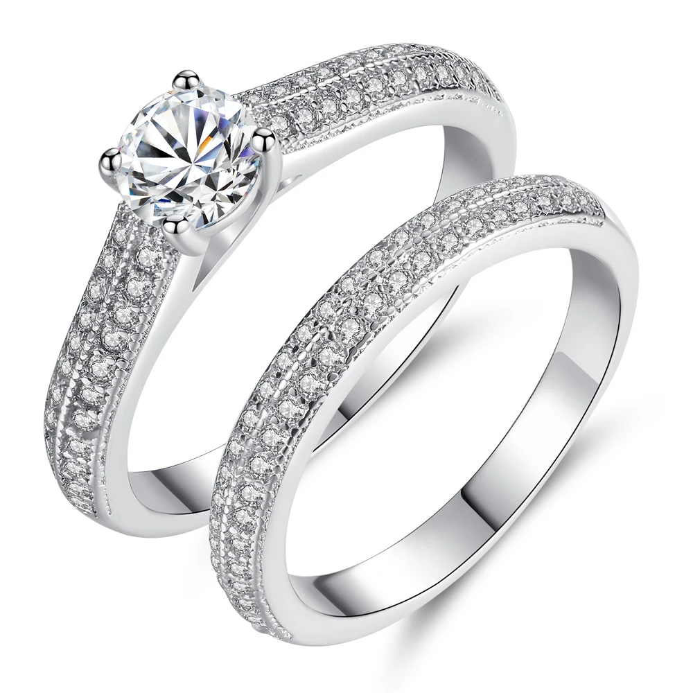 3 row ring lily four claws micro inset simple marriage female couple girlfriends explosions wholesale | Украшения и аксессуары