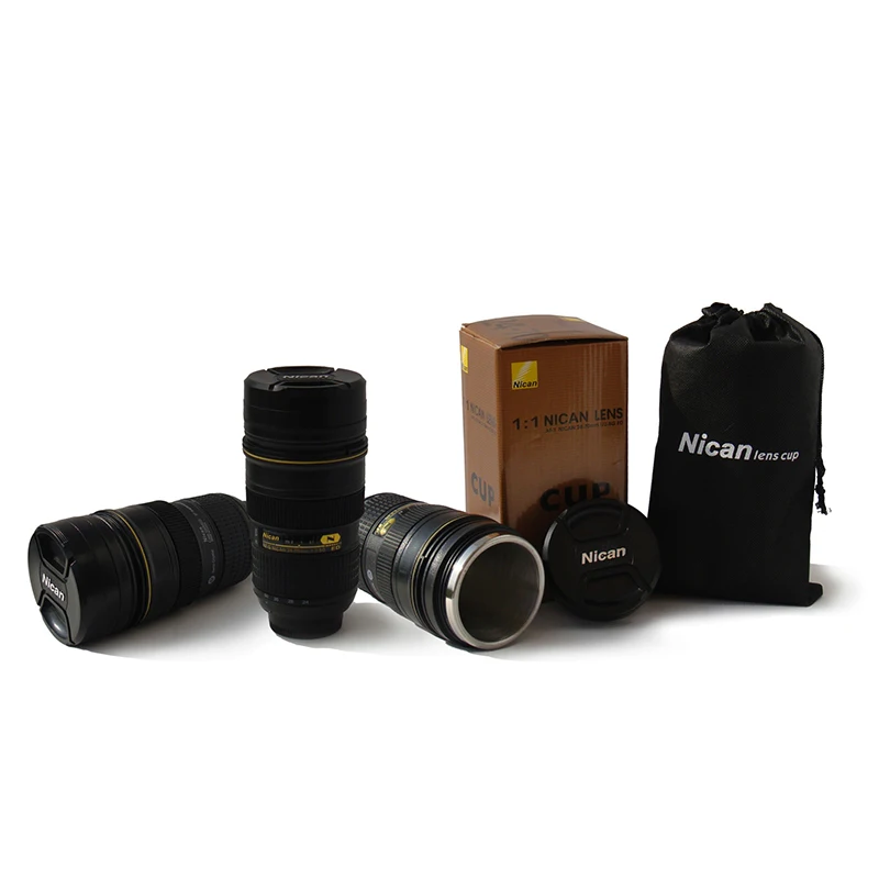 Креативная имитация кофейной чашки из нержавеющей стали SLR с объективом для