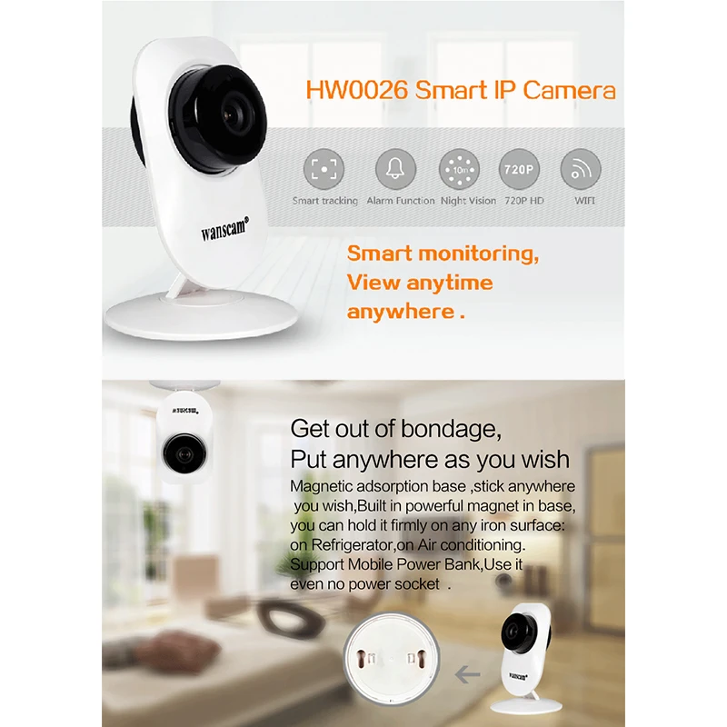 Wanscam HW0026 720P P2P Wi Fi IP камера беспроводная видеонаблюдения безопасности Мини