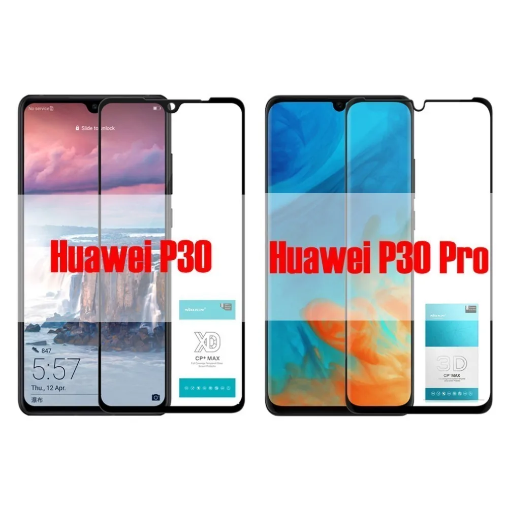 Закаленное 3d стекло Nillkin CP + Max для Huawei P30 Pro полное покрытие Защита экрана