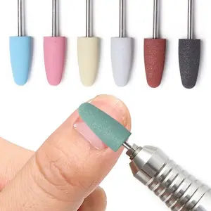 Набор насадок для электрического маникюра и педикюра, профессиональная Алмазная керамическая дрель для полировки ногтей, шлифовальный инструмент для удаления заусенцев