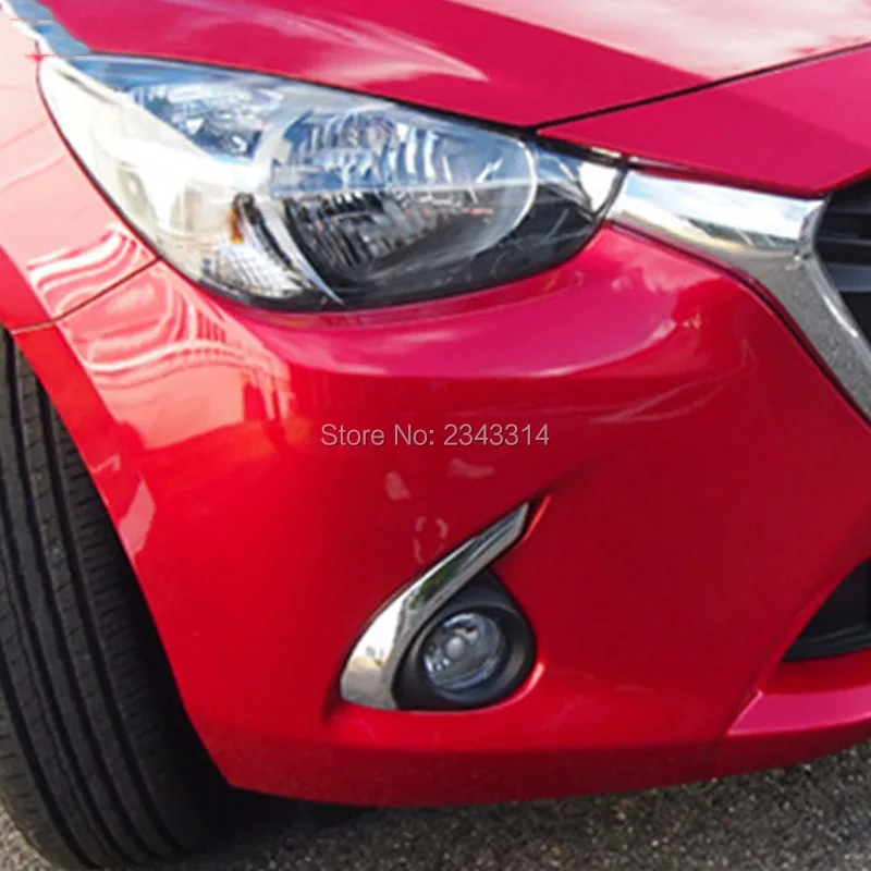 Для Mazda 2 Demio 2016 2017 2018 ABS Серебряный передний противотуманный фонарь лампа бампер