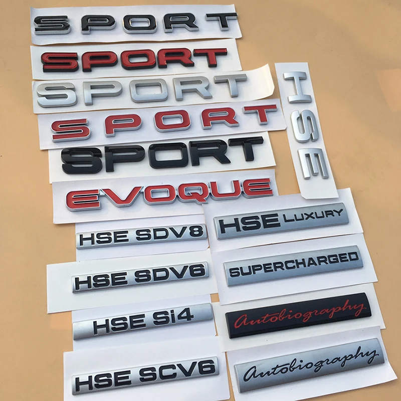 SPORT HSE Luxury CV6 SDV6 SDV8 Si4 SV Autobiography Emblem Badge Car Styling Refitting Trunk Sticker For Land Rover Range | Автомобили и