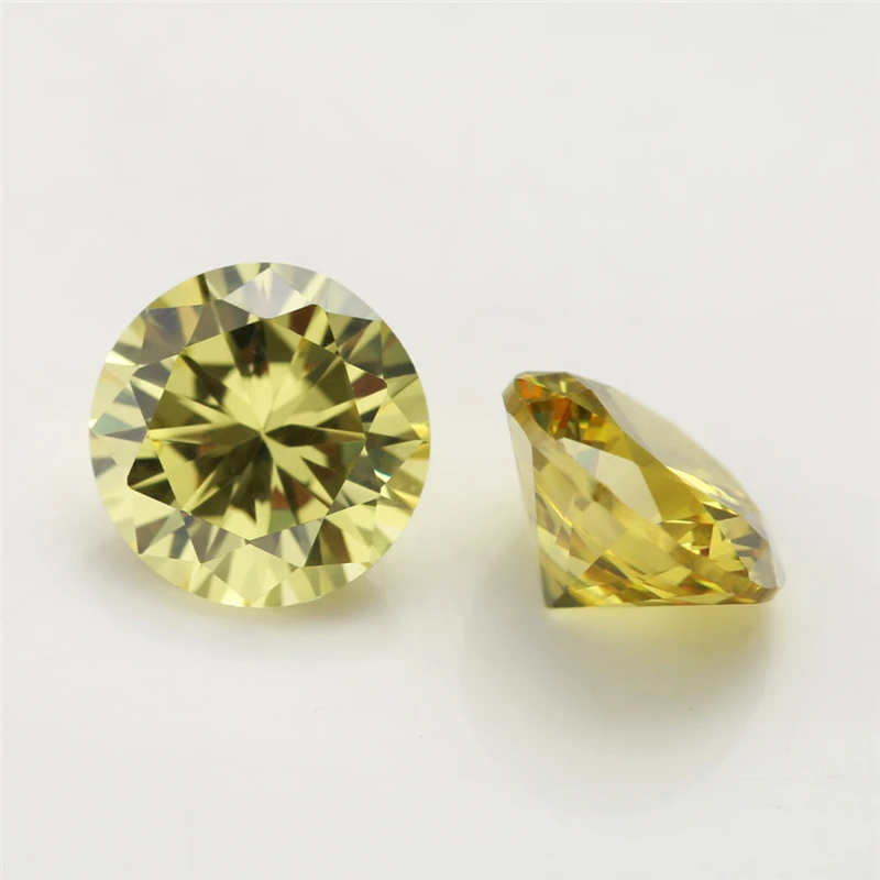 

10pcs/lot 4.0~20mm Round Shape Loose CZ Stone Olive Yellow Color AAAAA Cubic zirconia Synthetic Gems For Jewelry DIY Stone