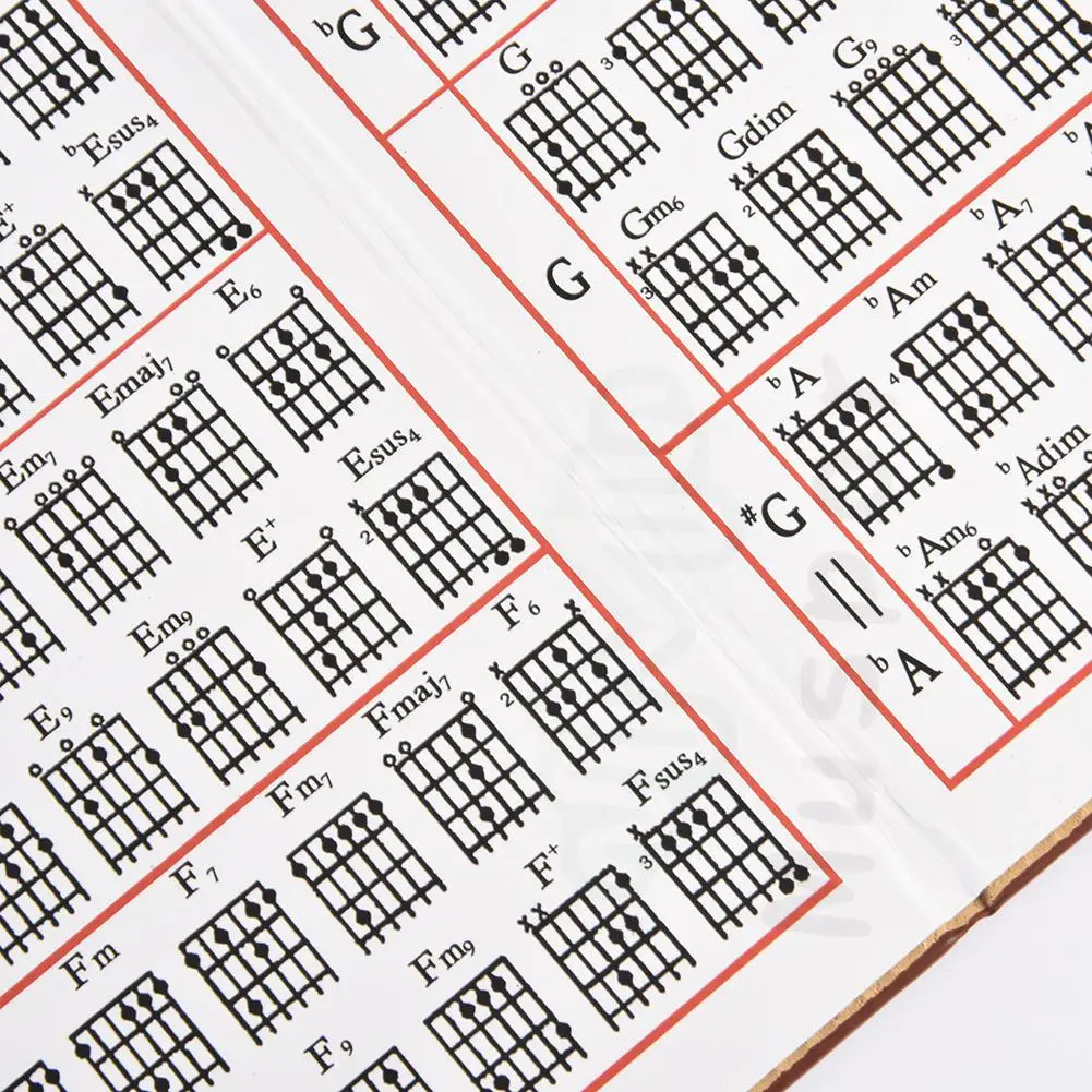 Muspor Guitar Chord Book Chart High Quality PU Leather 6 string Paperback Chords Tablature Guitarra finger Exercise Sheet | Спорт и
