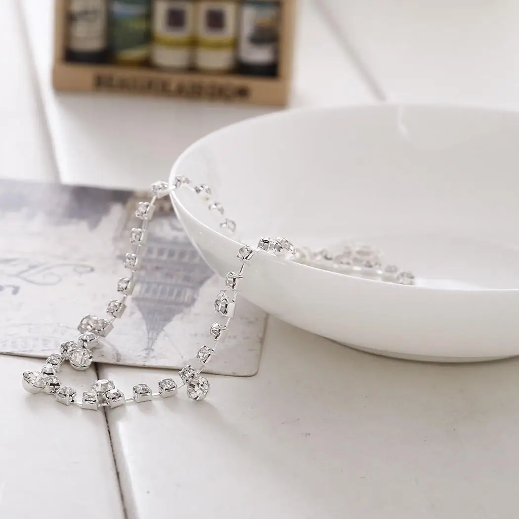 Women Casual Geometric Fashion Silver Alloy Anklet Rhinestone Wedding | Украшения и аксессуары