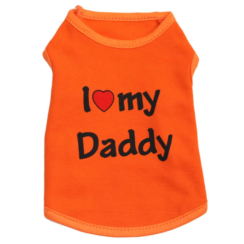 Модный жилет из полиэстера с надписью Love DAD Small Dog весенне летняя одежда для щенков