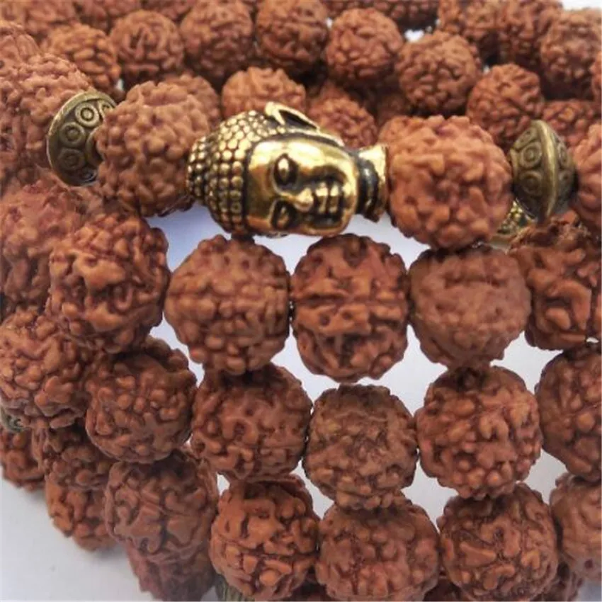 Браслет манжеты 8 мм 108 Rudraksha серебряная цепь буддизма Тибета маскарадный браслет