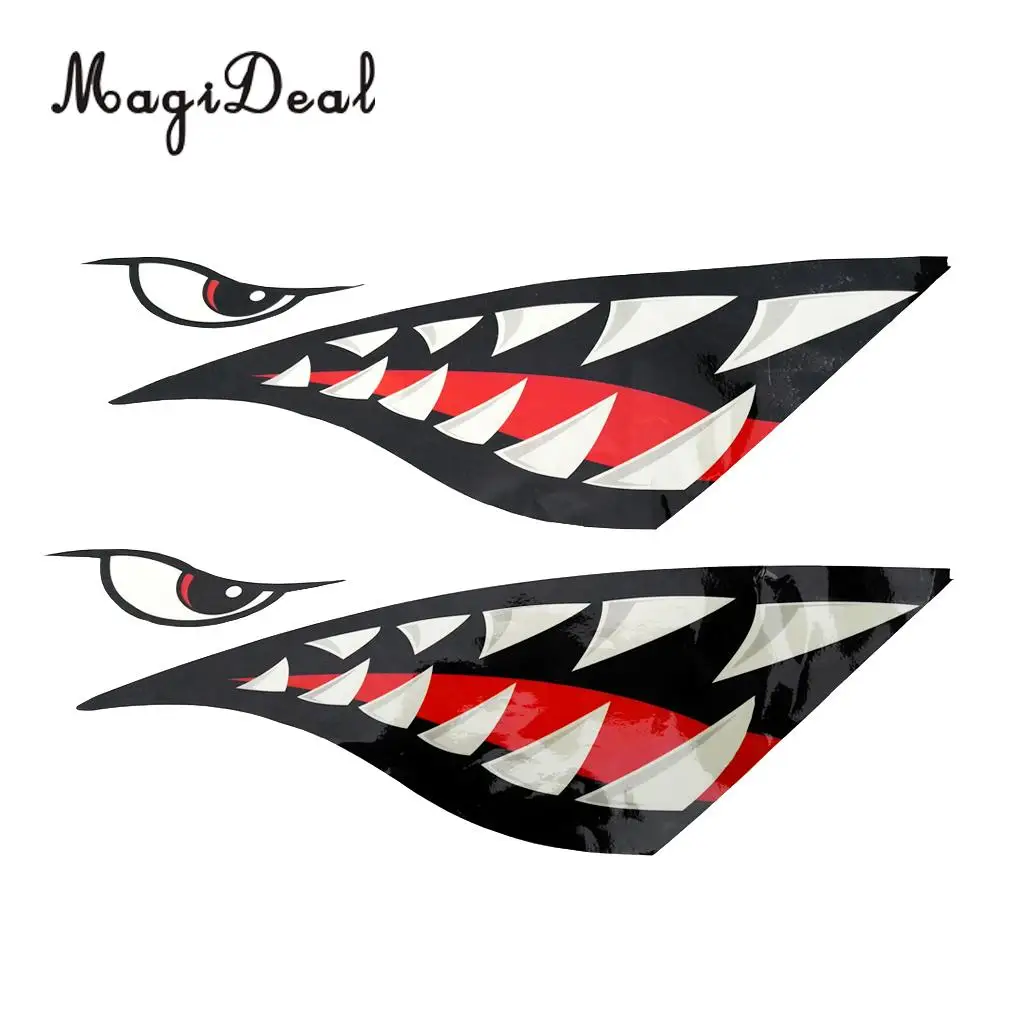 Прочные 2 шт Виниловые наклейки с зубами акулы для Каяка каноэ лодки надувная