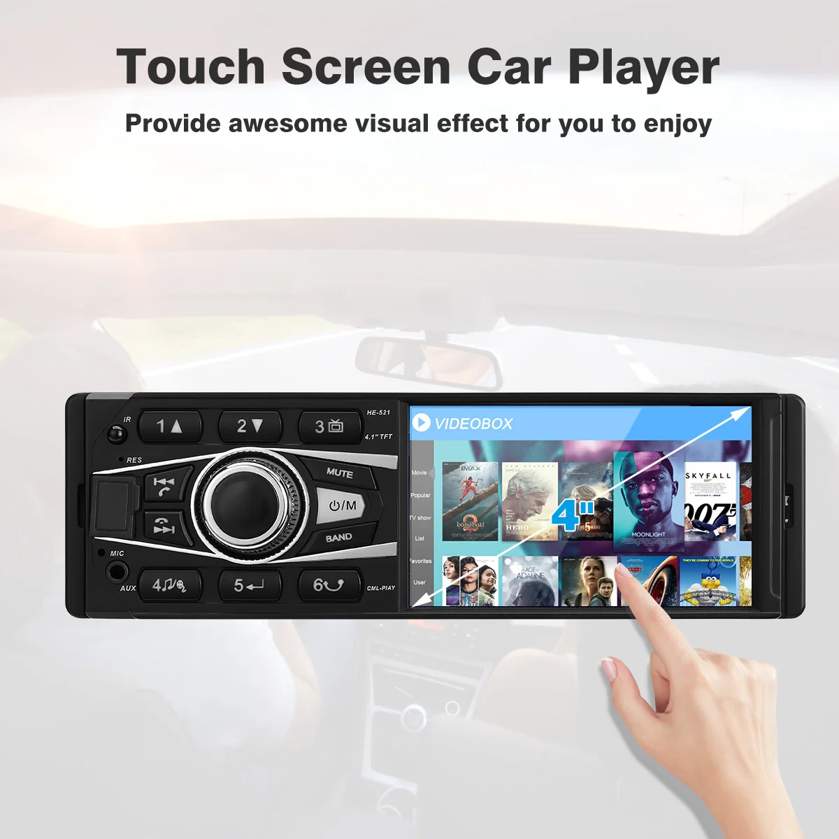 Универсальный 4 дюймовый автомобильный Радио плеер 1Din Bluetooth RDS Авто тачскрин