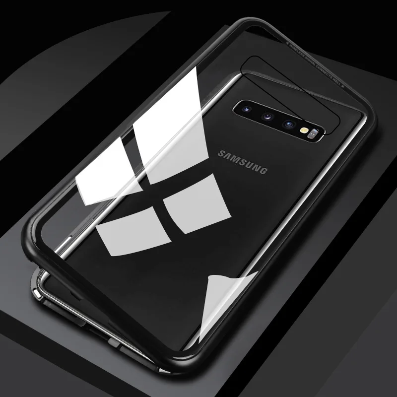 Для Samsung S10 360 магнитный адсорбционный чехол для Galaxy Plus + закаленное стекло задняя