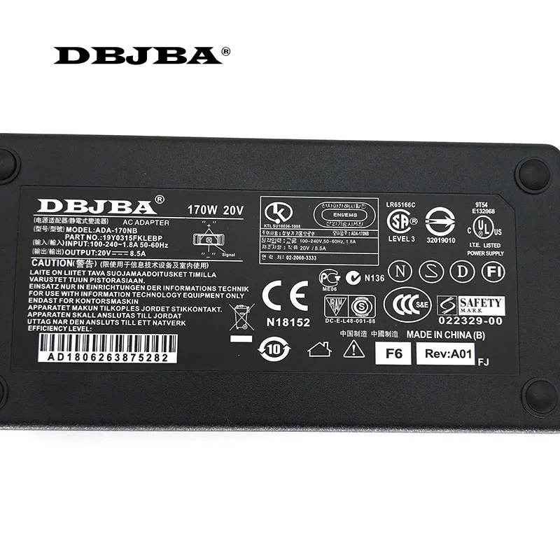20 в 8.5A 170 Вт ультра тонкий адаптер переменного тока для Lenovo Legion Y720 15IKB Thinkpad P52 P71