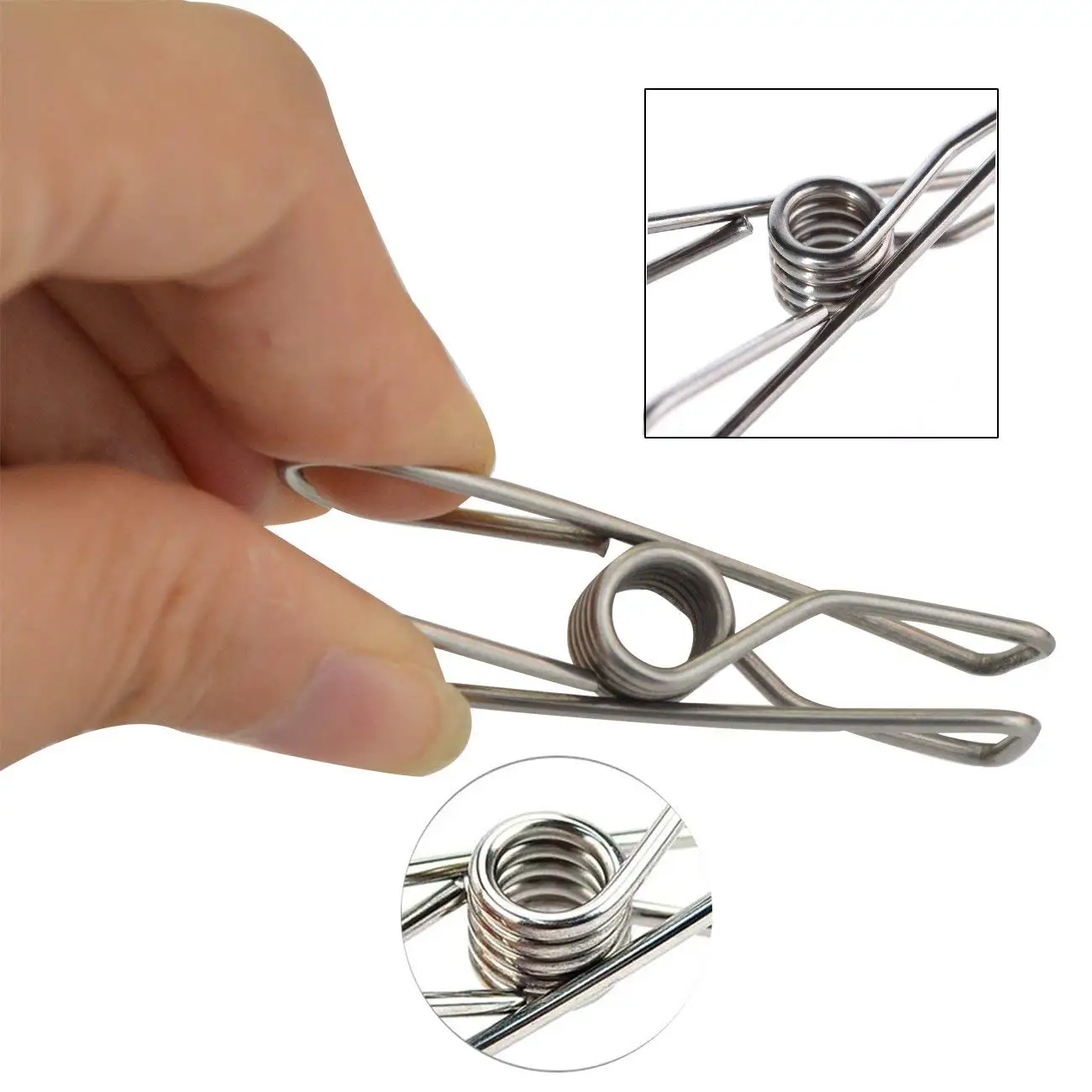 80pcs Stainless Steel Clothes Pins Utility Clips Hooks Clothesline Clip 2.2inch for Outdoor Indoor Drying Home Laundry Office | Дом и сад