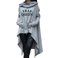 2022 new fashion trap queen print tops kawaii hoodies women sweatshirts funny corduroy thick female and for