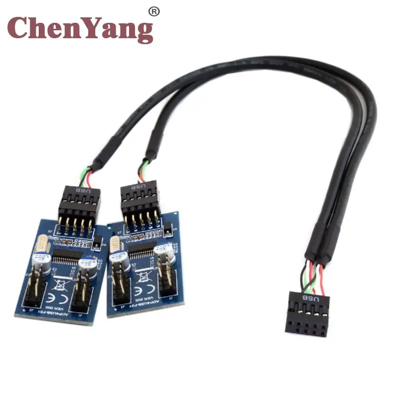 

Zihan USB 2.0 9pin Header 1 to 2 / 4 Female Extension Cable HUB Connector Adapter Port Multilier