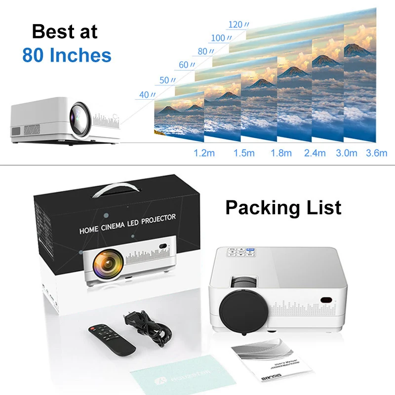 Everycom Новые HD 720 P Google Android 6 0 ЖК дисплей проектор для дома театральный фильм видео