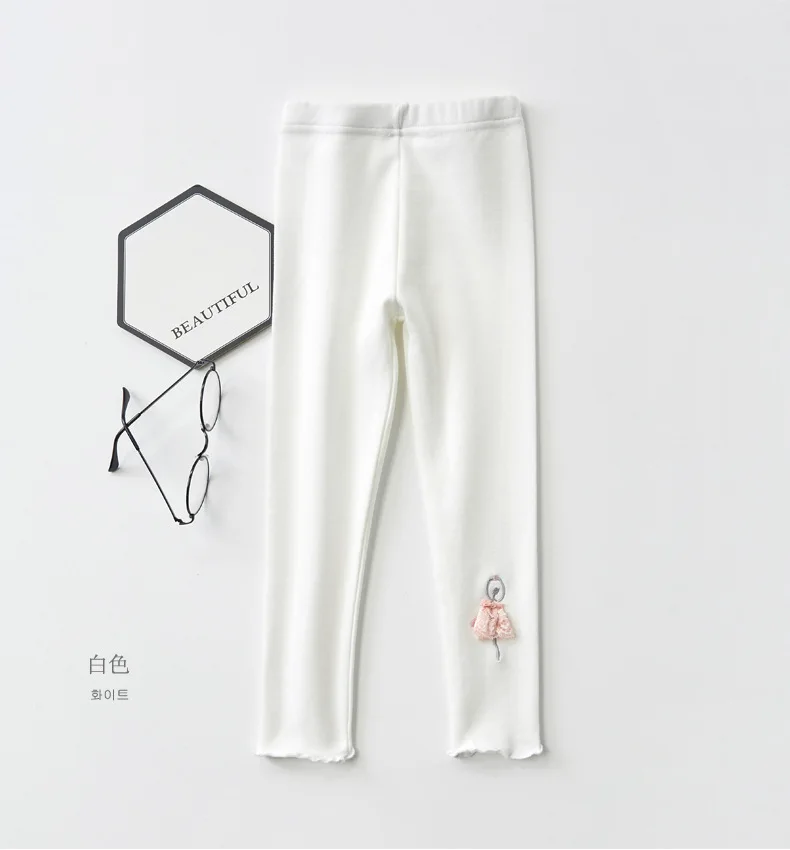 Штаны для маленьких девочек хлопковые однотонные леггинсы с рисунком танцев