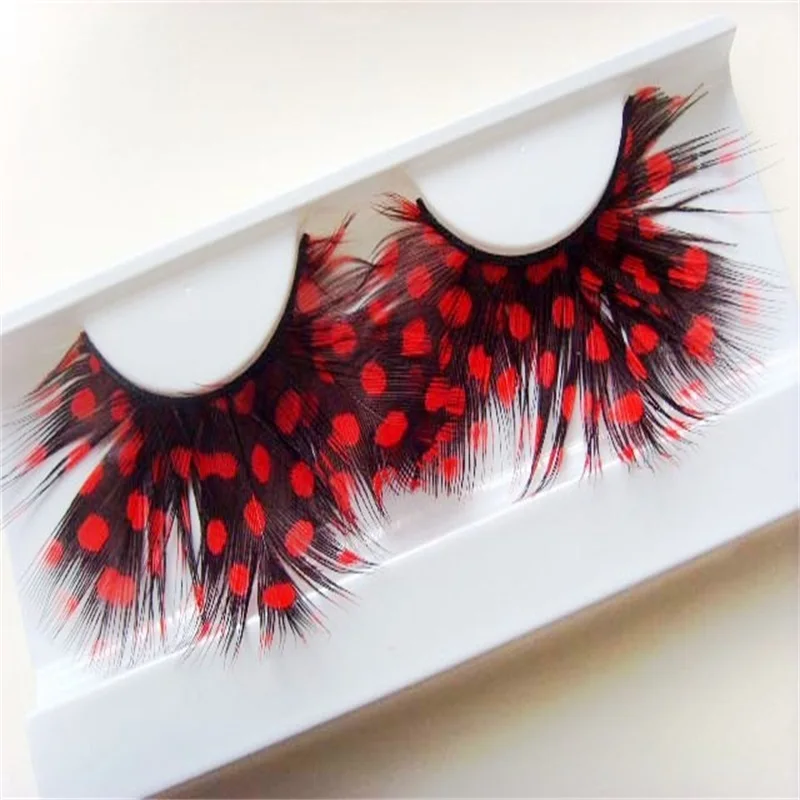 11 цветных перьев накладные ресницы для макияжа Хэллоуин косплей Поддельные