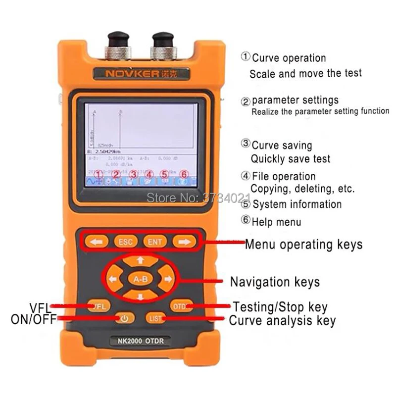 

Портативный Мини OTDR Ftth NK2000 OTDR 1310 нм 30/28дБ, встроенный сенсорный экран VFL, оптический рефлектометр времени