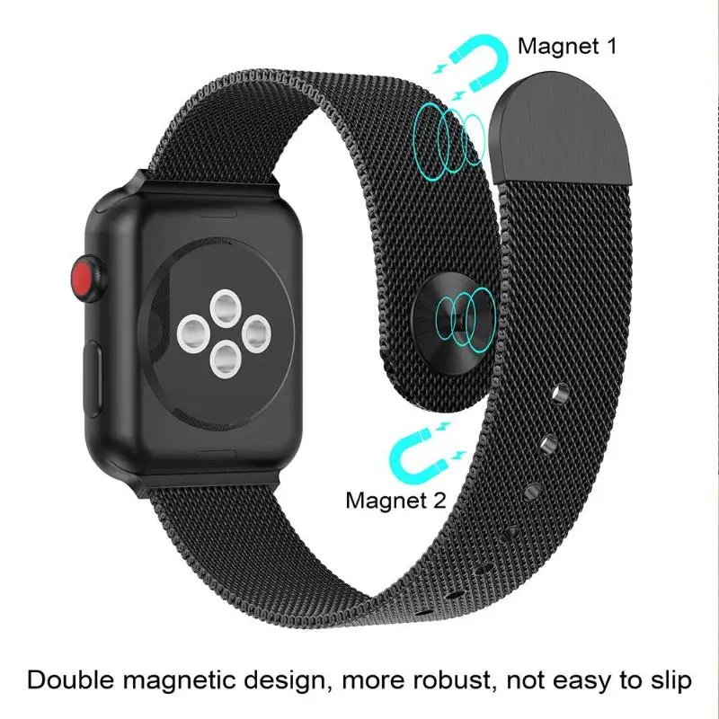Миланская петля магнитные наручные часы с ремешком ремешок для Apple Watch 38 мм