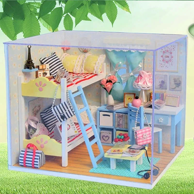 Маленький кукольный домик DIY 3D Деревянный Миниатюрный Кукольный дом
